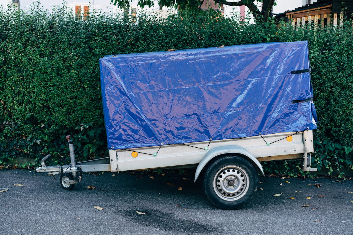 Free A Movable Trailer on the Roadside Stock Photo